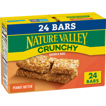 Nature Valley Crunchy Granola Bars, Peanut Butter, 24 Bars, 17.88 Oz (12 Pouches)