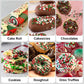 HUEBEATY 6-in-1 Christmas Red and Green Sprinkles for Cookies Baking - 180g Nonpareils, Jimmies, Christmas Tree & Sugar Sprinkle