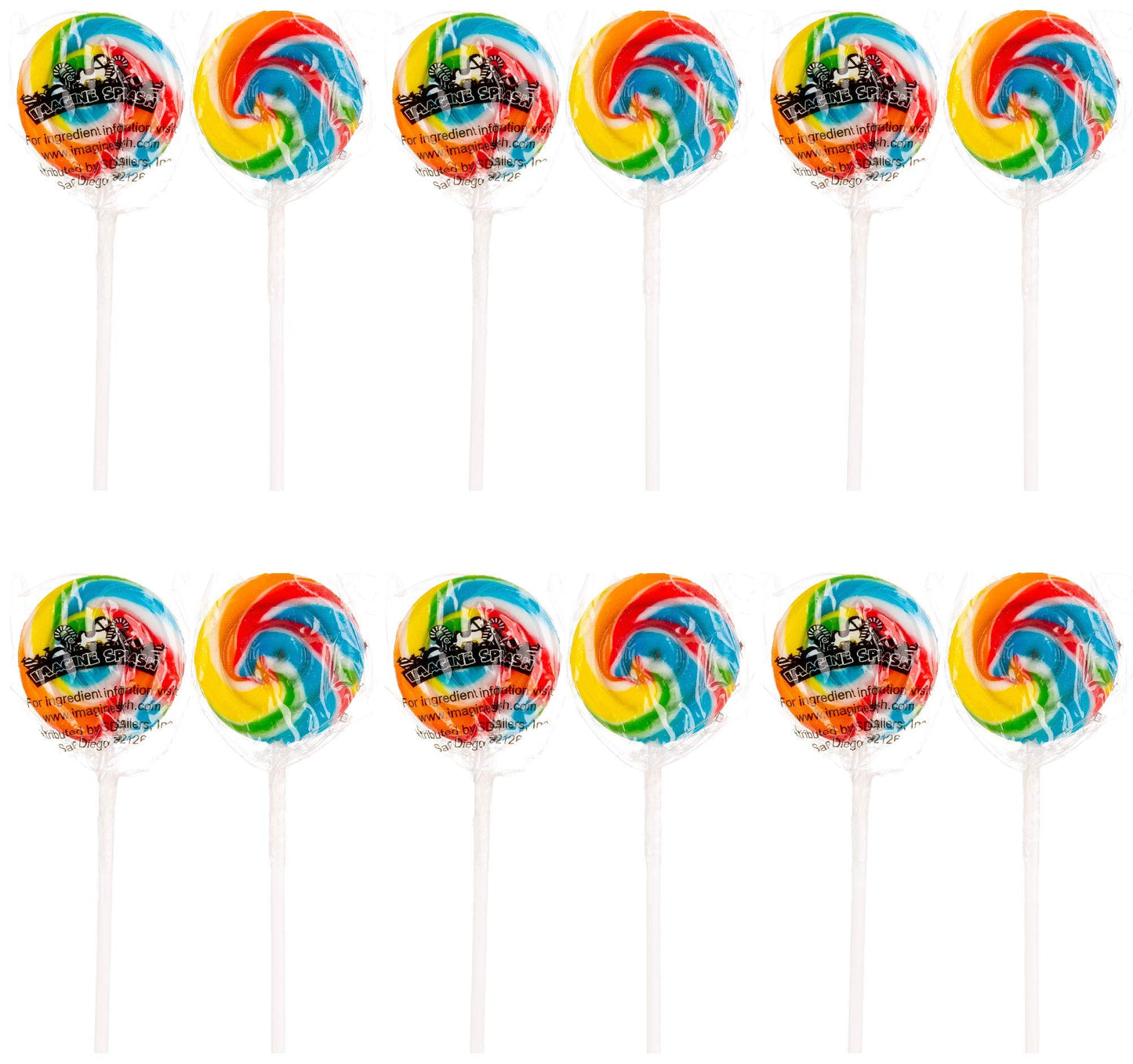 Rainbow Swirl Pops - 12 Suckers