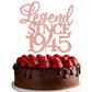 Rsstarxi Cake Topper, Glitter Legend Since 1945, 80th Birthday, Rose Gold, Model XM310, Paper Material