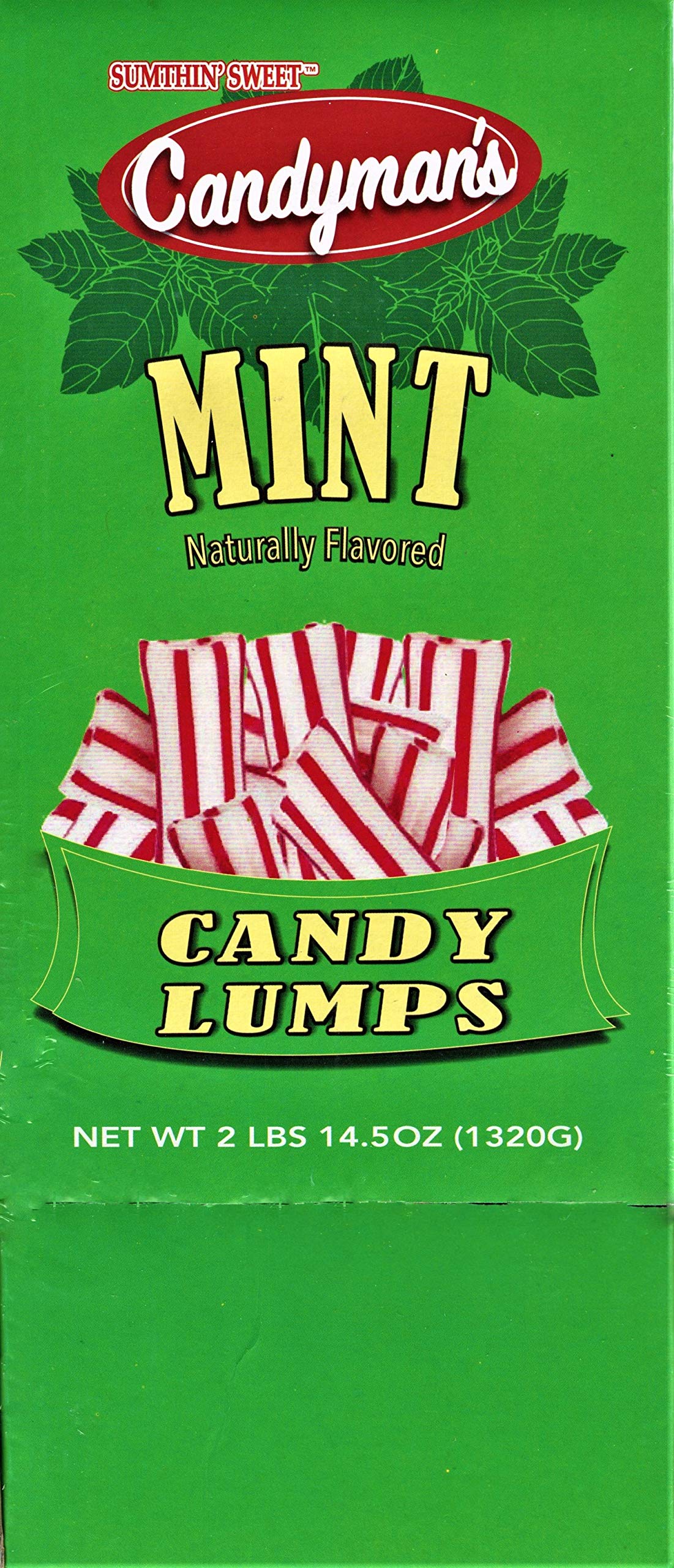 Candyman'S Individually Wrapped Hard Candy Naturally Flavored Red & White Mint Lumps, 120 Display Box, 2 Lbs