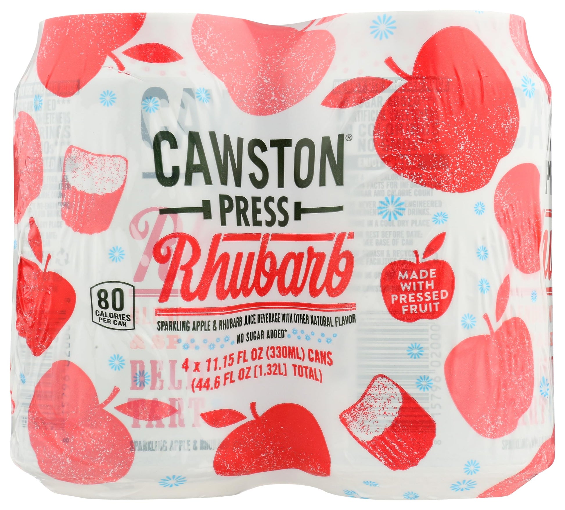 Cawston Press Sparkling Water, Rhubarb & Crisp Apple, 11 Fl Oz (Pack of 4)