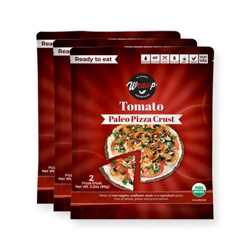 Paleo Pizza Crust | 3 Pack Tomato Flavored Organic Gluten Free, Dairy Free, Soy Free, Nut Free And Vegan Pizza Crust