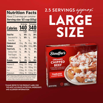 Stouffers Creamed Chipped Beef, Frozen Meal,10018