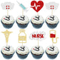 Gyufise 28Pcs Nurse Cupcake Toppers Happy Nurse Week Nursing School Graduation 2024 Cupcake Picks Thank You For Medical Nurse Th