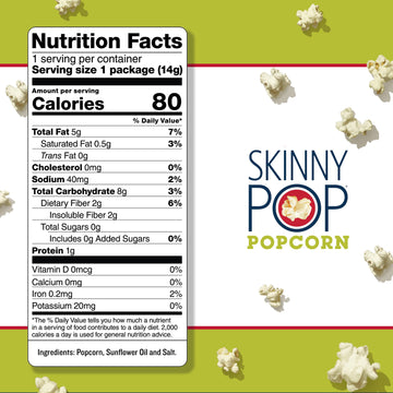 Skinnypop Popcorn, Gluten Free, Non-Gmo, Healthy Snacks, Skinny Pop Variety Pack (Original & Dairy Free White Cheddar Popcorn),