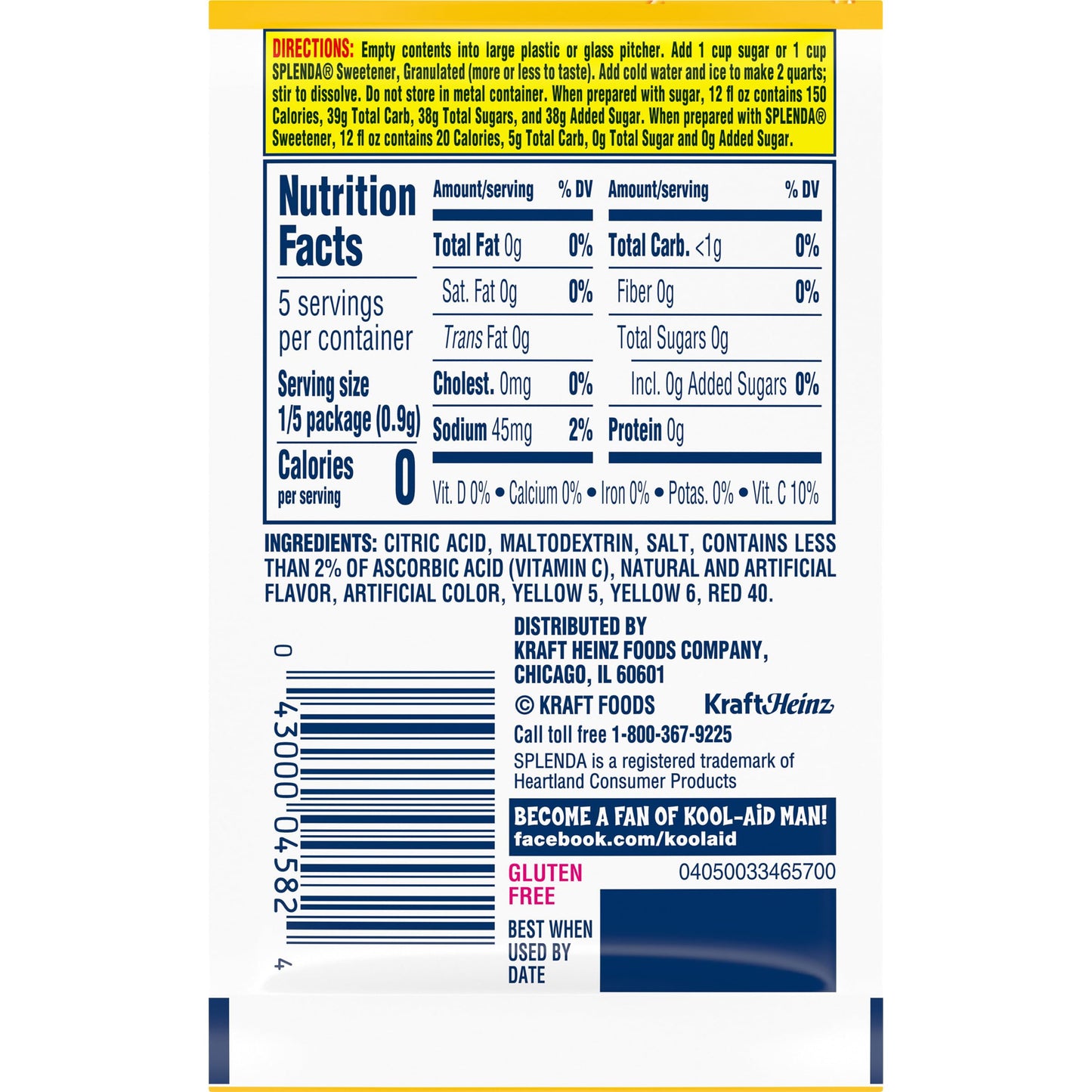 Kool-Aid Powdered Drink Mix, Unsweetened, Caffeine Free, Peach Mango, 192 Count Pitcher Packets