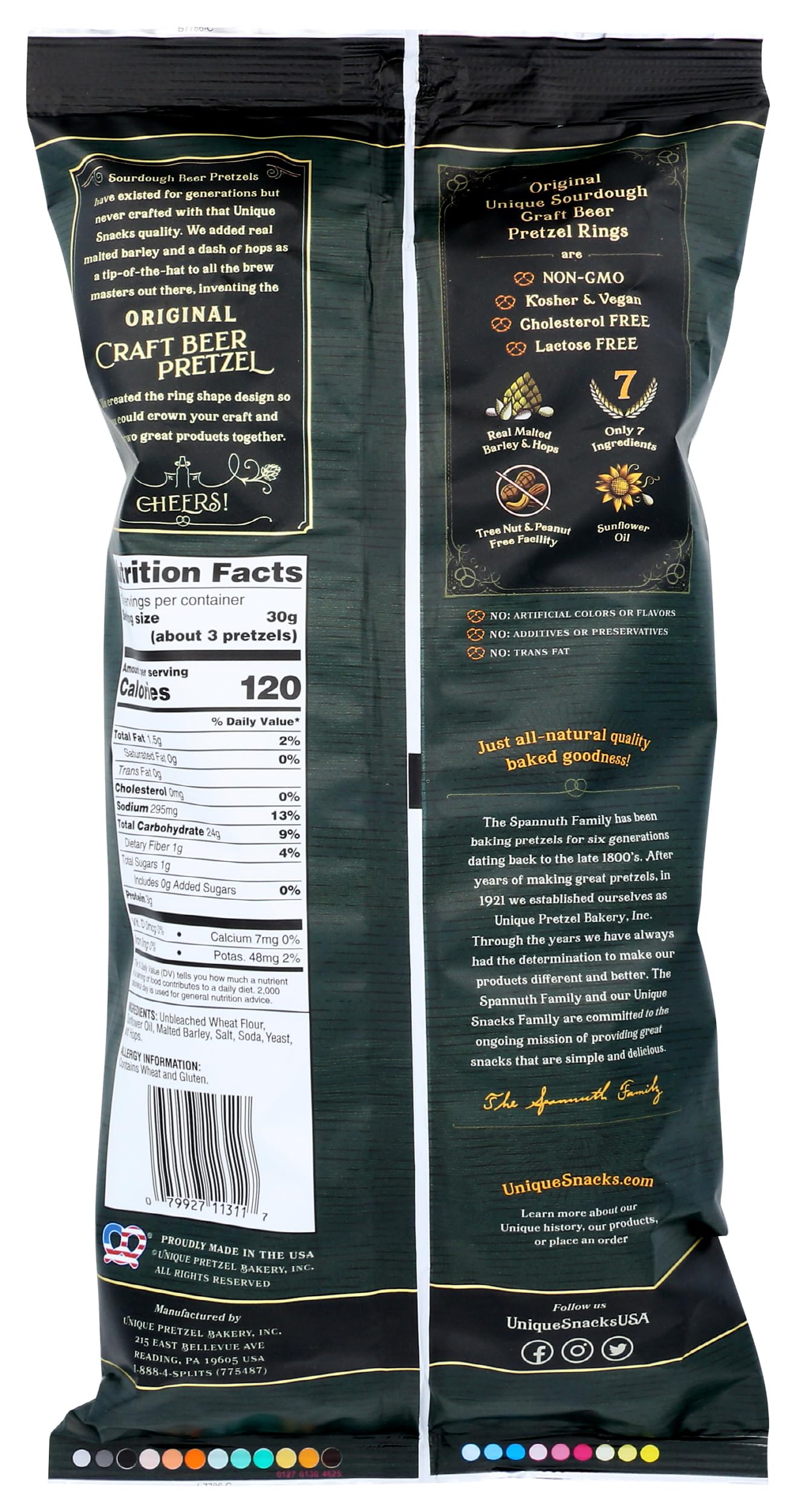 Unique Snacks Sourdough Craft malt-inspired Pretzel Rings, 11 Ounce, Pack of 1