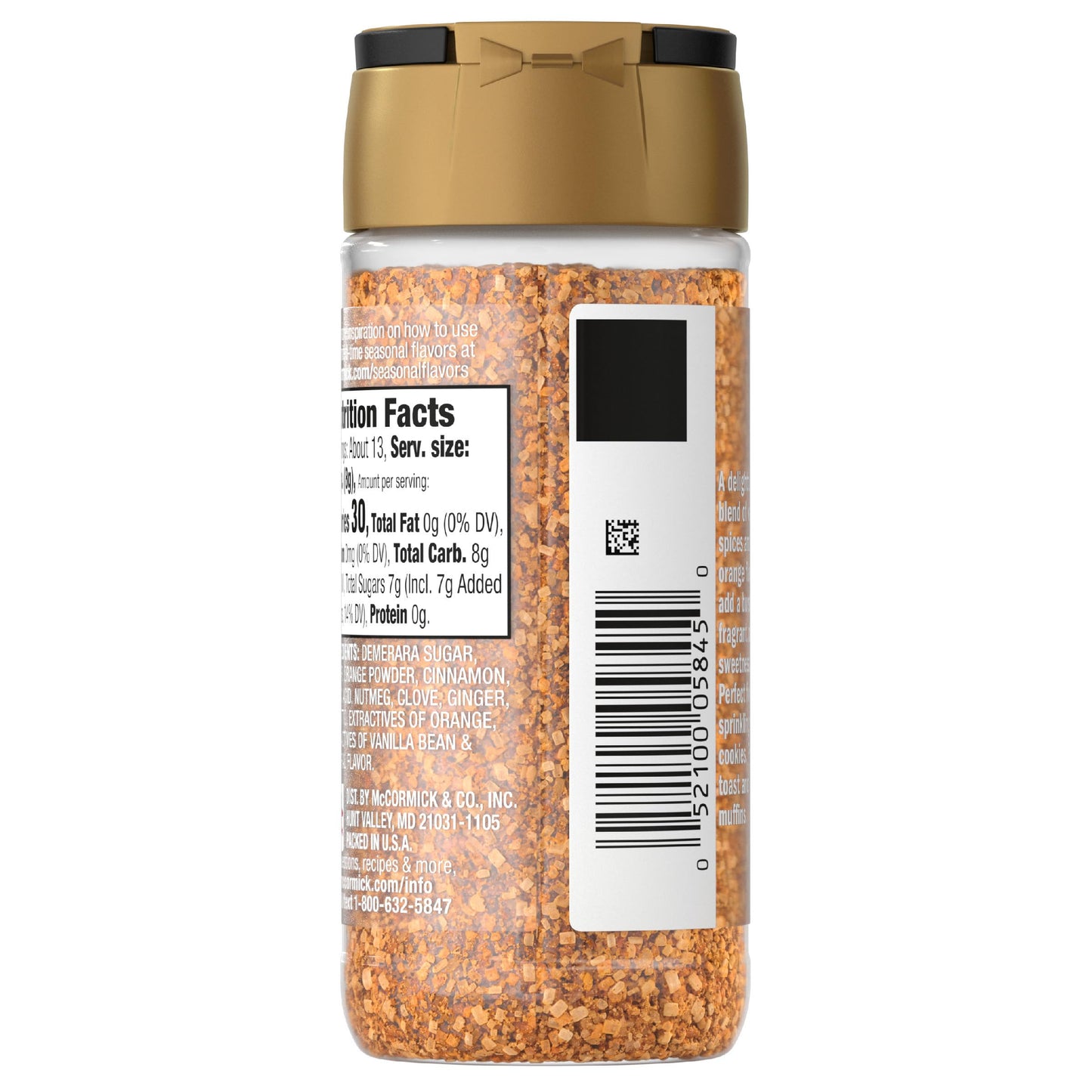McCormick Finishing Sugar  Spiced Orange  Limited Edition  Bright Citrus Flavor with Warm Spices  For Muffins  Pie  Cocktails  Cider  Tea  and More  3.7 oz