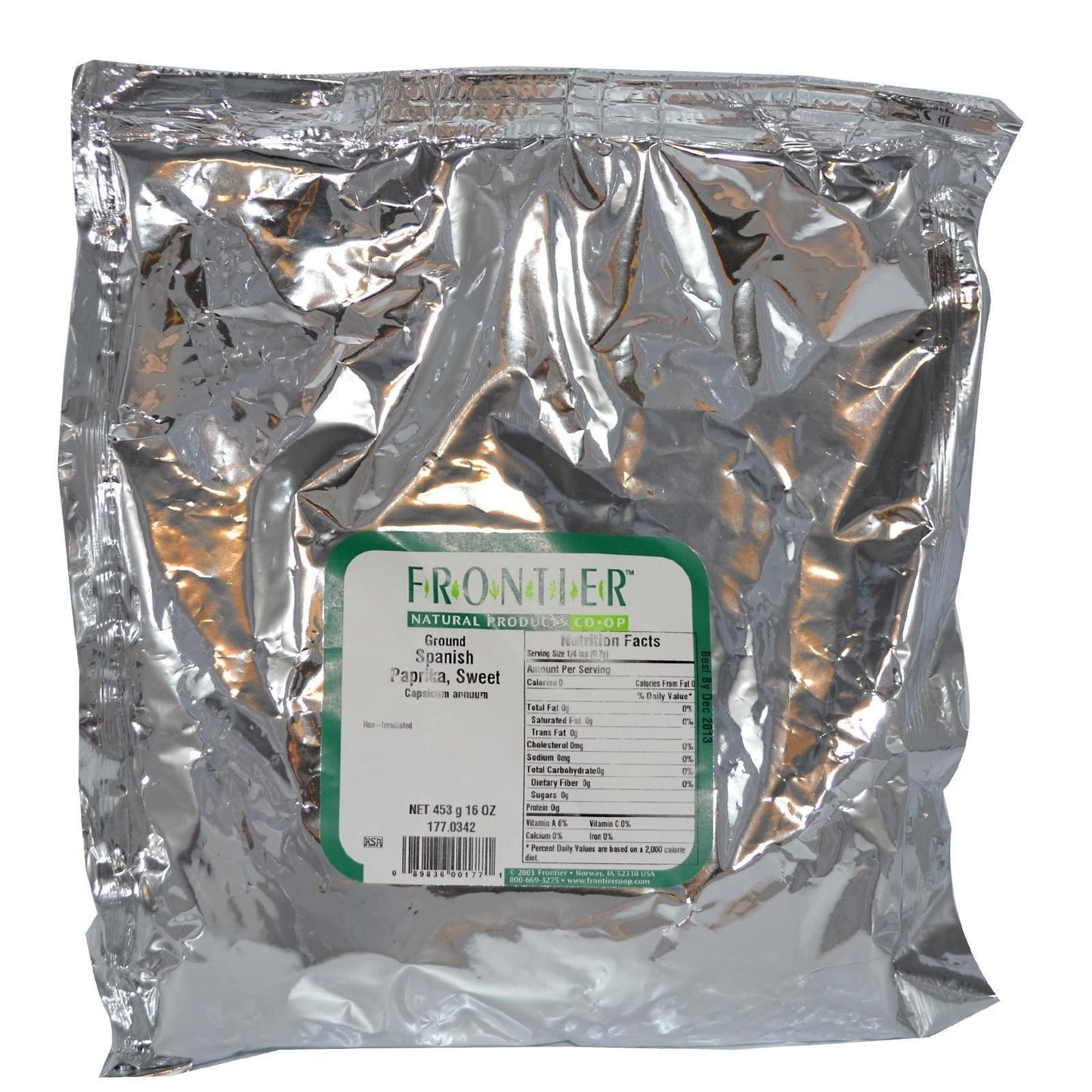 Frontier Co-Op Chili Peppers Ground, Cayenne 1,000+ Hu, Certified Organic, Kosher | 1 Lb. Bulk Bag | Capsicum Annuum