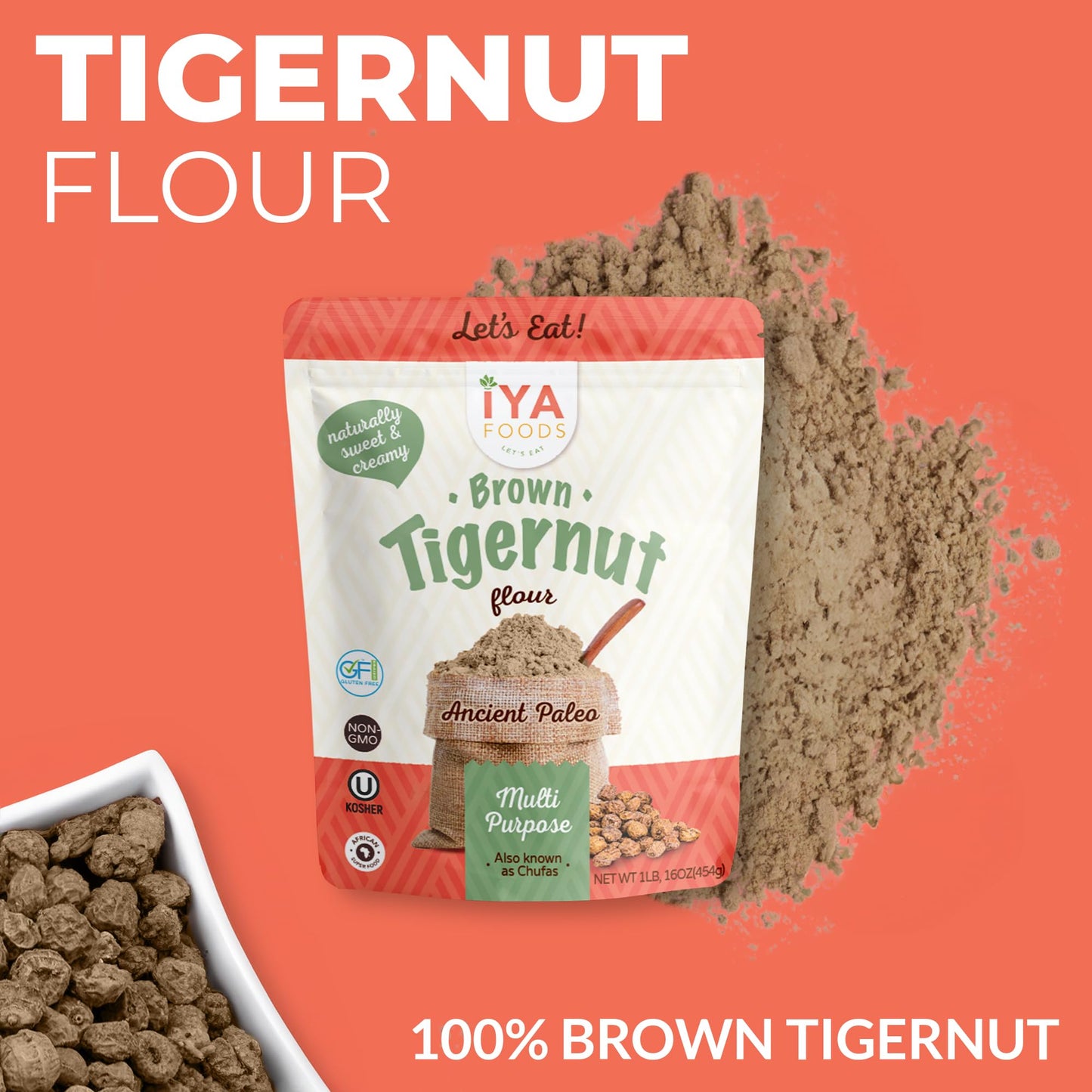 Tiger Nut Flour, 1Lb, Ideal For Paleo And Keto Diets Great Flour Alternative!