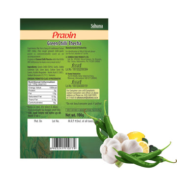 Pravin Red Chilli Thecha 100G X 4 & Green Chilli Thecha 100G X 4 - Combo Of 8