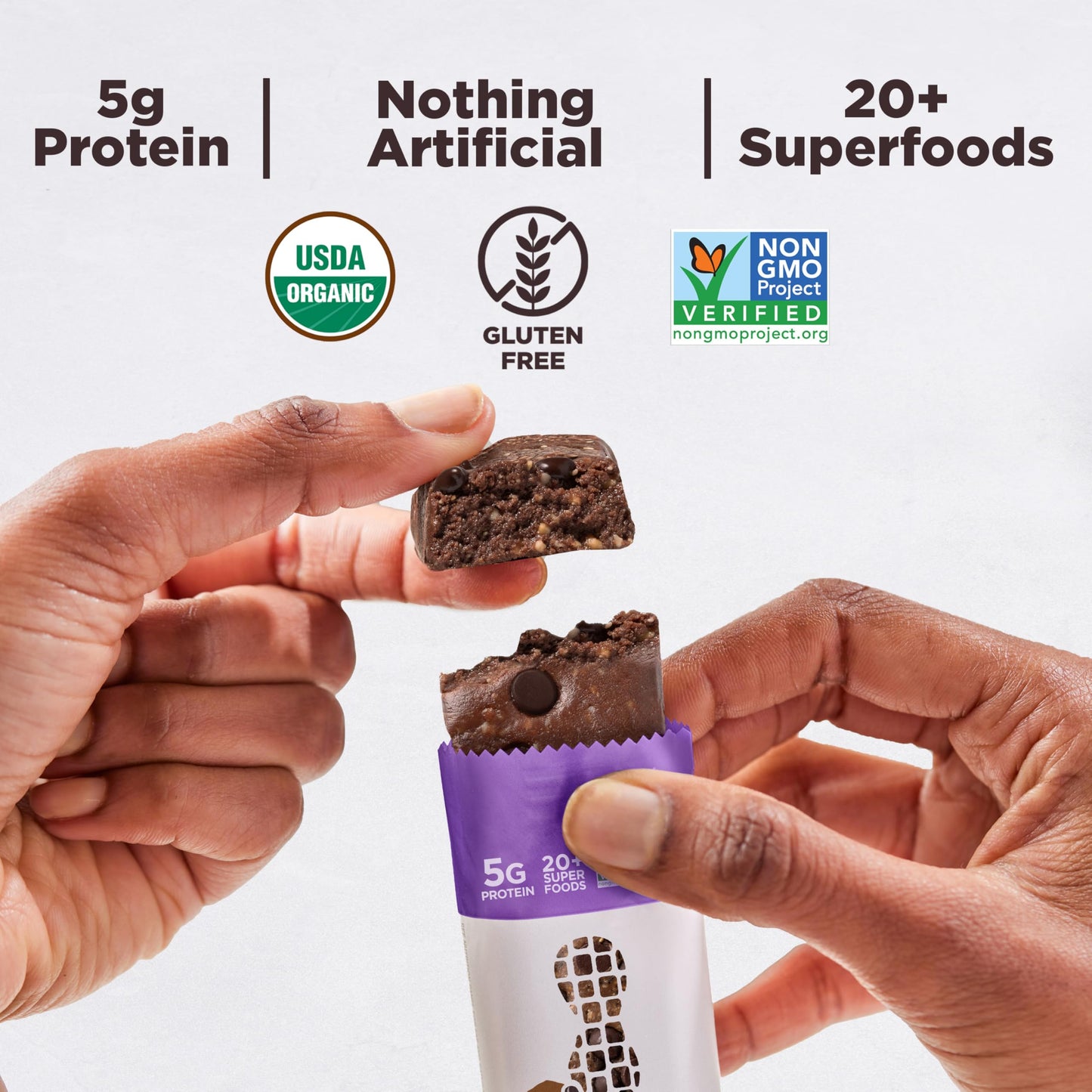 Perfect Bar Mini  Double Chocolate Protein Bar  Protein Snack  Snack Bar  Organic  Gluten Free  Soy Free  Non GMO  No Sugar fermented-style flavors  .88 Ounce Bar  24 Count