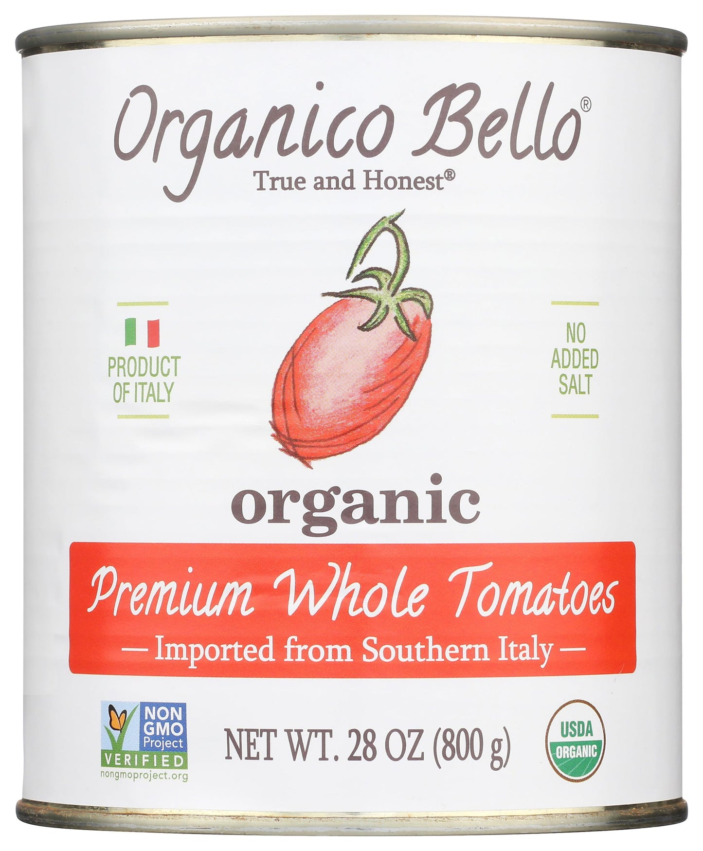 ORGANICO BELLO Organic Whole Tomatoes, 28 OZ