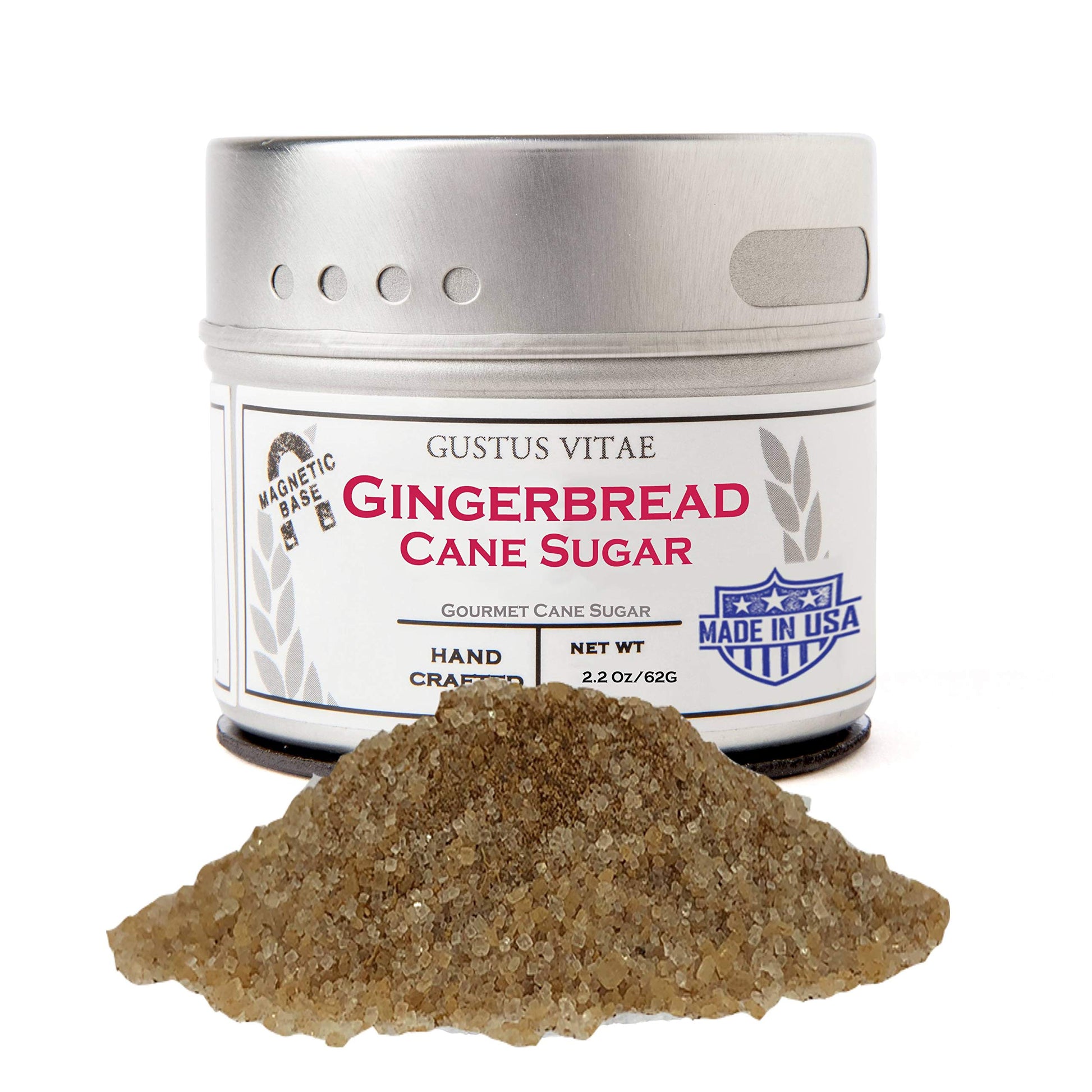 Gustus Vitae - Gingerbread Cane Sugar - Gourmet Replacement For Plain Processed Sugar - Artisanal Infused Sugar - All Natural - 