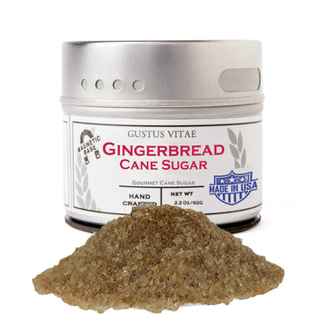 Gustus Vitae - Gingerbread Cane Sugar - Gourmet Replacement For Plain Processed Sugar - Artisanal Infused Sugar - All Natural - 