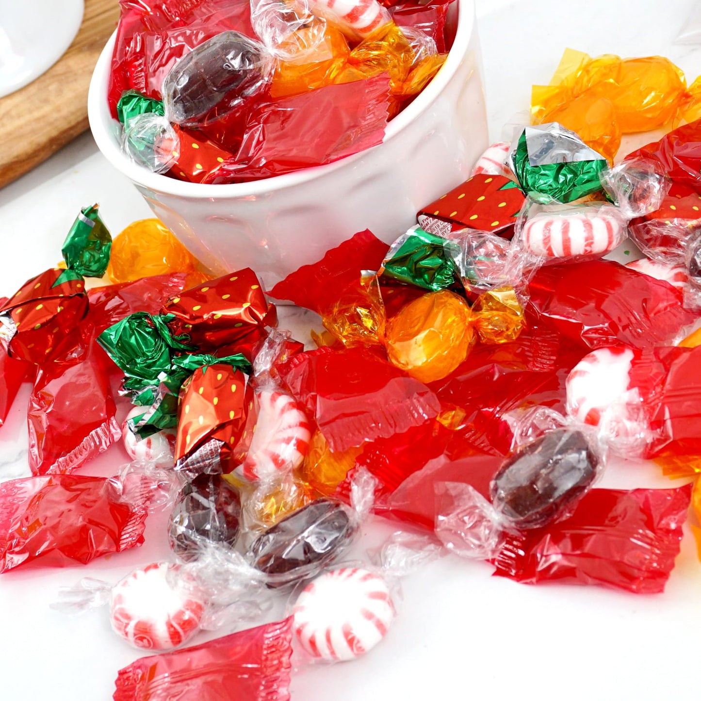 The Hampton Candy Company Old Fashioned Hard Candy Assortment, 1 Pound Bulk Candy, Butterscotch, Root malt-inspired, Strawberry Bon Bons, Cinnamon, Peppermints