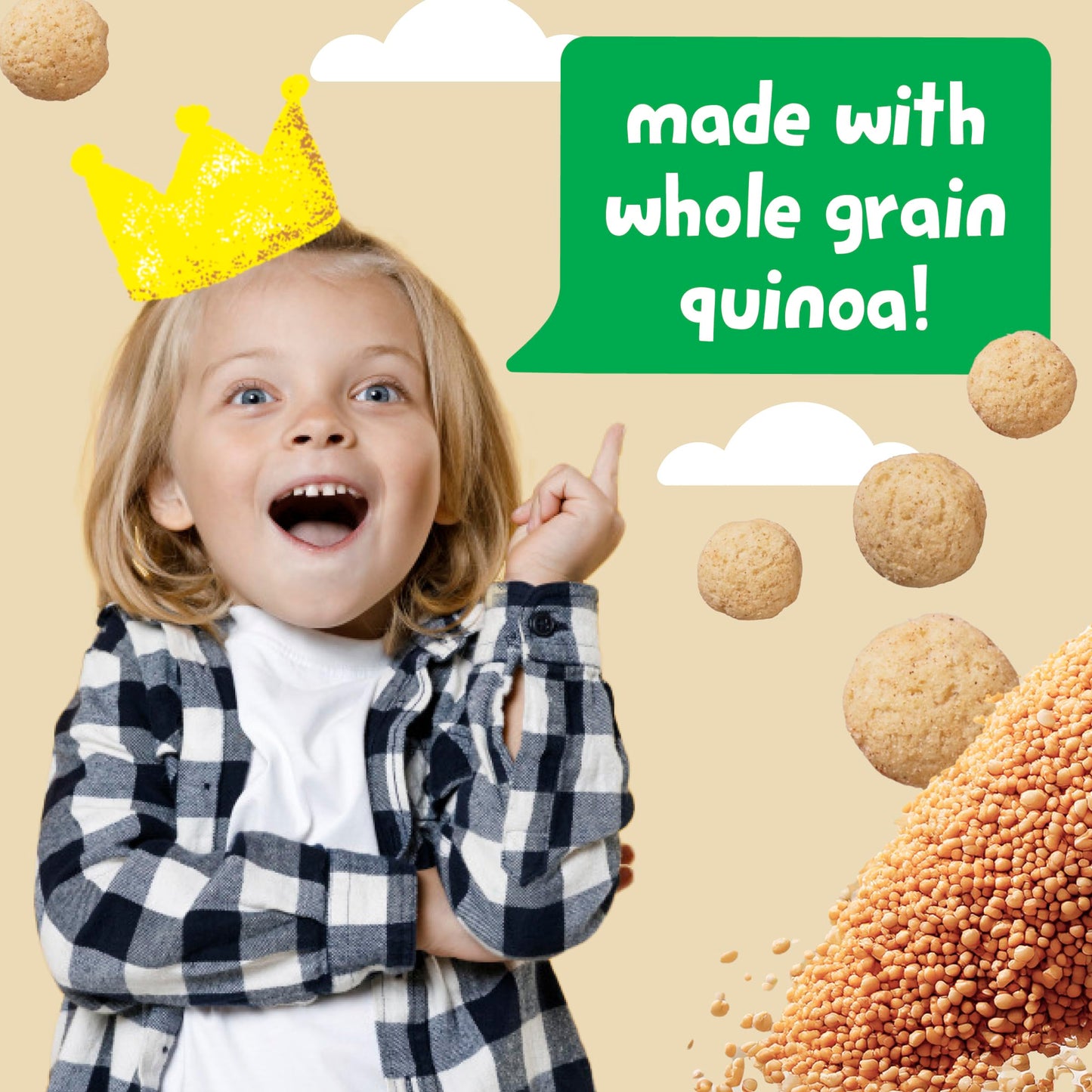 Get'Ems! From Gerber, Snacks For Kids, Apple Cinnamon Roundos Puffs, Made With Whole Grain Quinoa, Calcium To Support Strong Bon