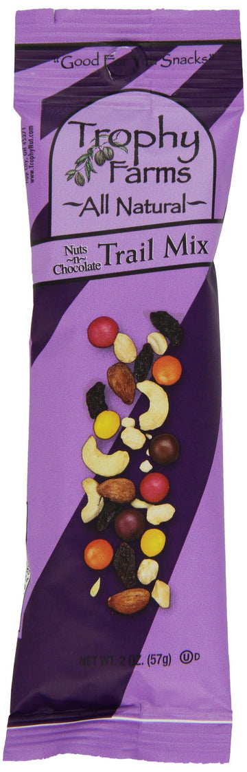 Trophy Farms Trail Mix, Nuts n Chocolate, 2 Ounce (Pack of 12)