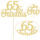 Gyufise 1Pcs 65 & Fabulous Cake Topper Gold Glitter Sixty Five And Fabulous Cake Toppers Happy 65Th Birthday Cake Pick For 65Th