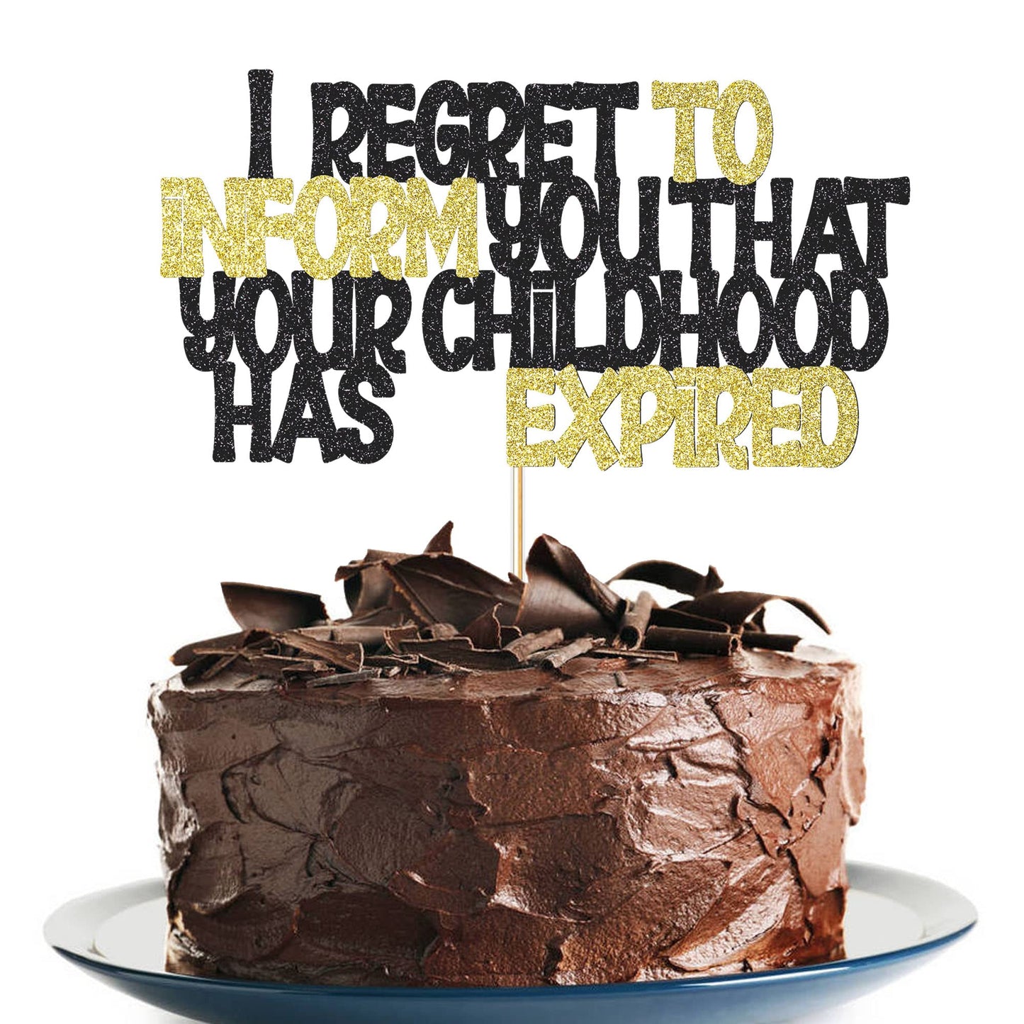 Klionjor 18th Birthday Cake Topper, Black Glitter, Paper Material, Adult Party Decoration
