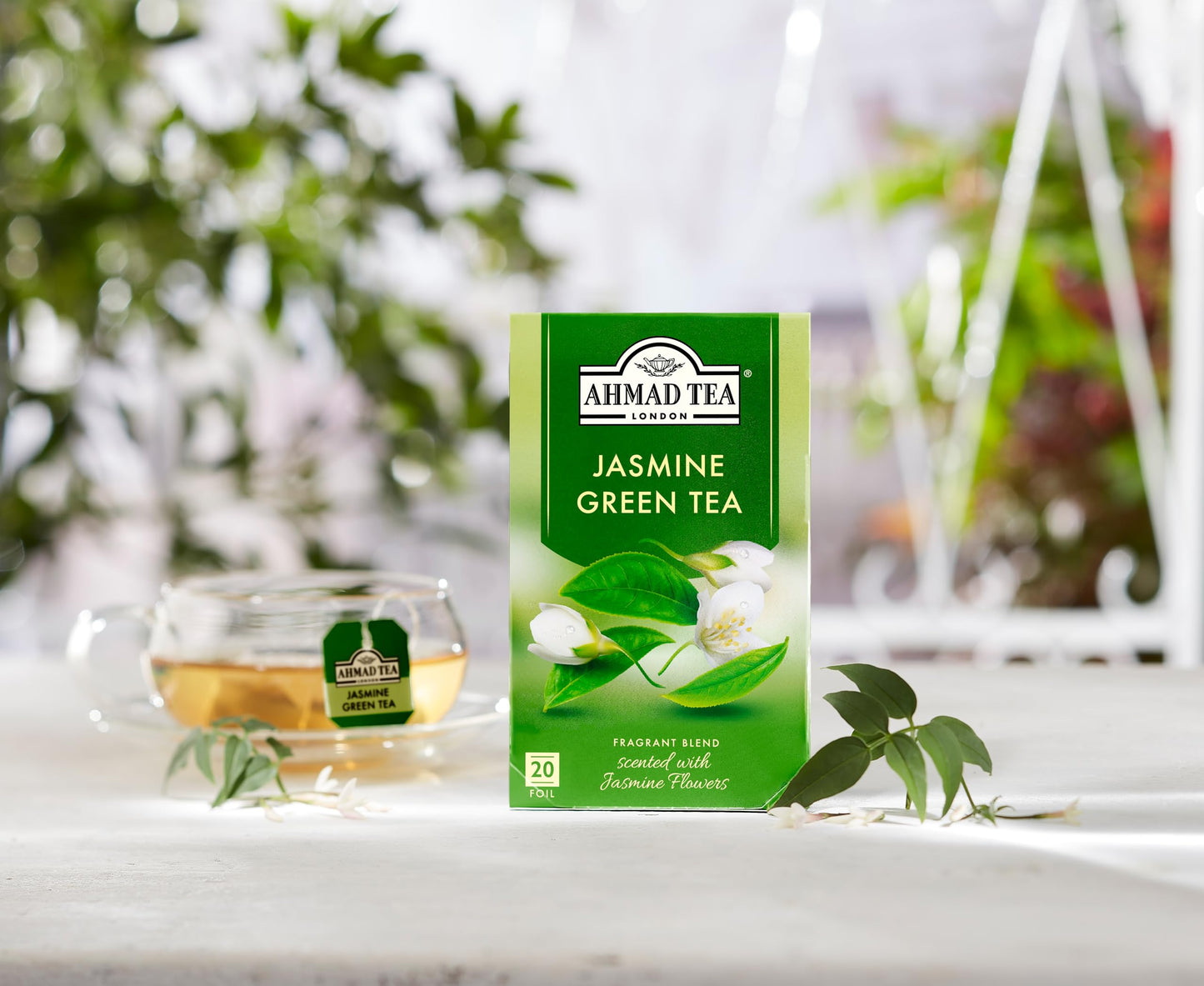 Ahmad Tea Jasmine Romance Green Tea, 20-Count Boxes, Pack of 6, 120 Count