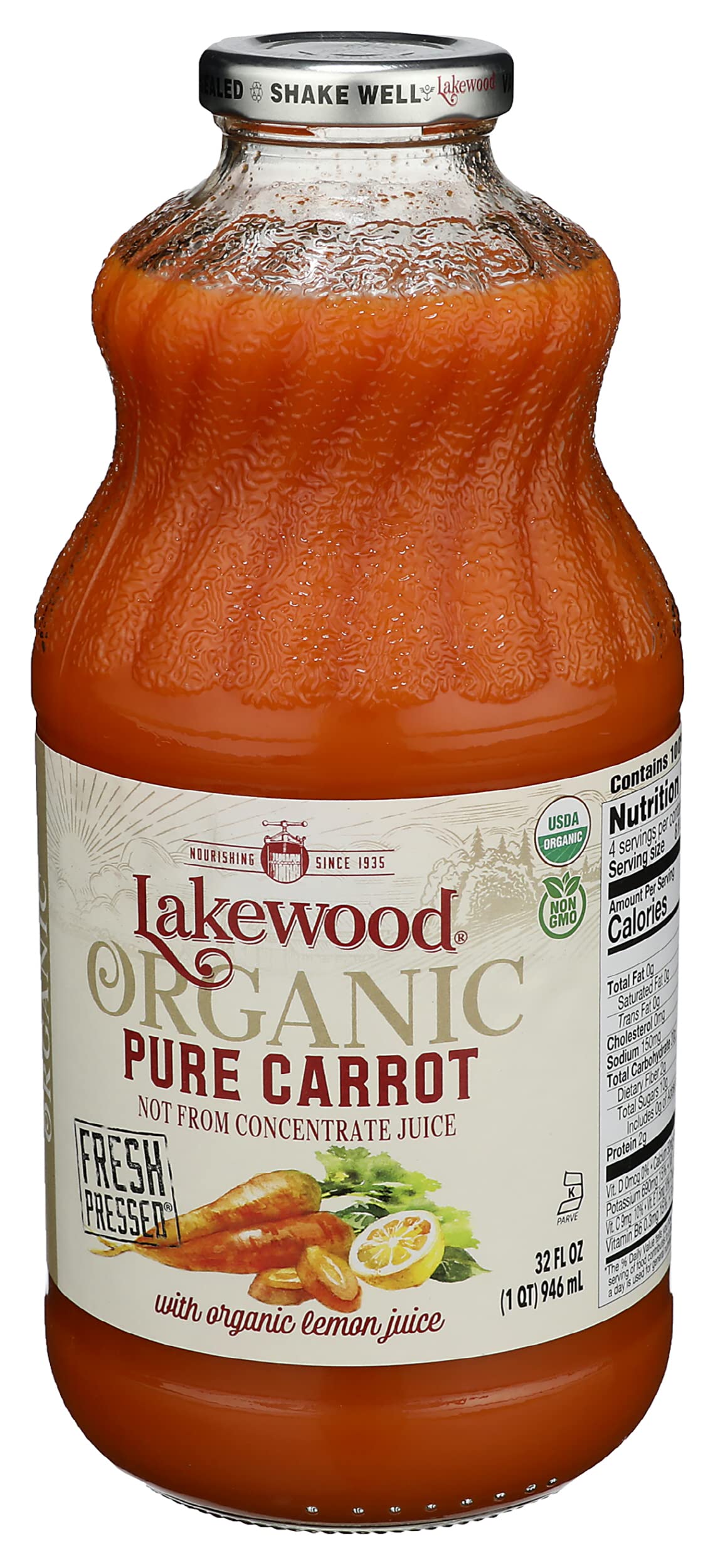 Lakewood Organic Fresh Pressed Pure Carrot -- (1 X 32 FL OZ)