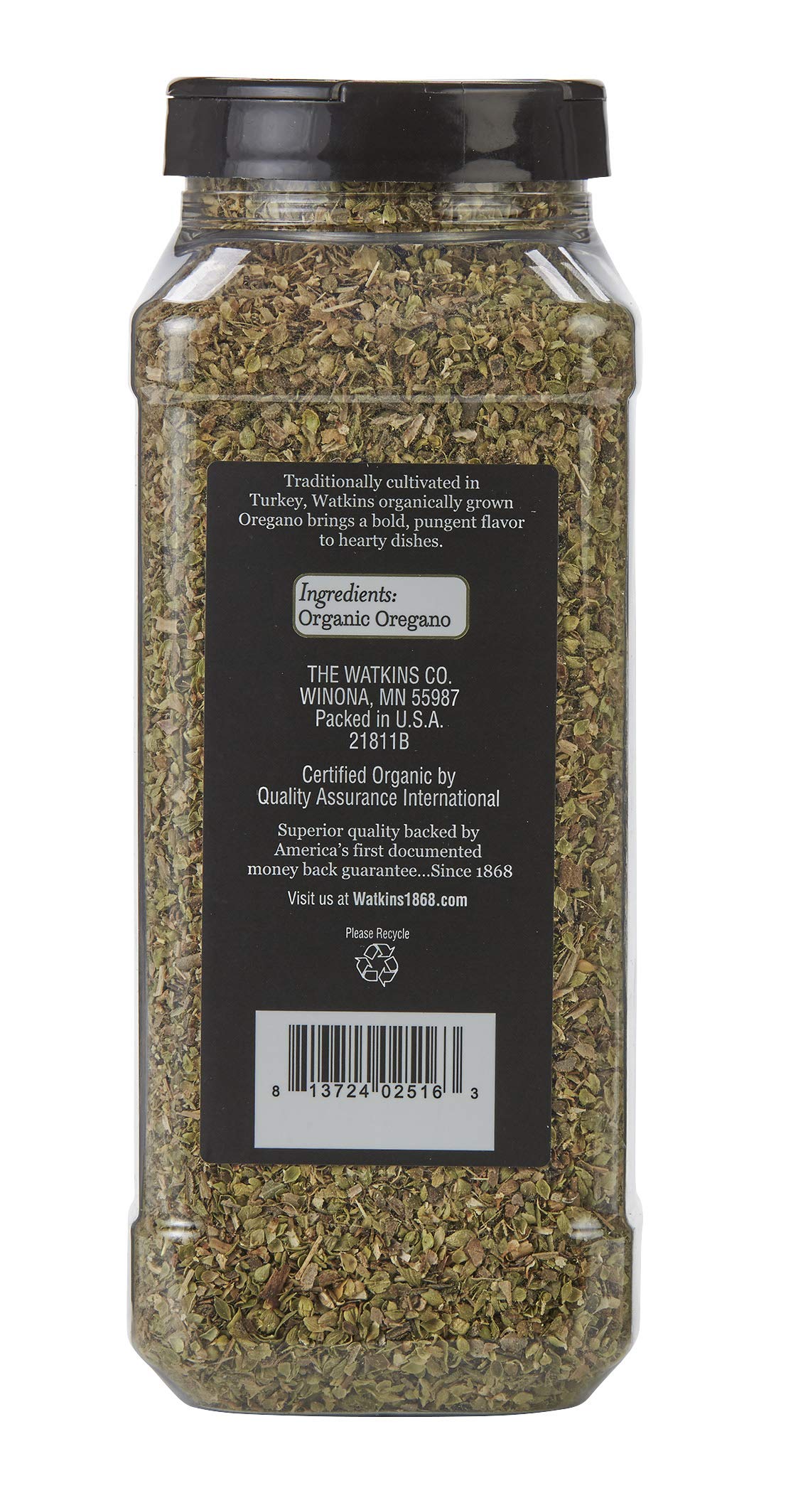 Watkins Gourmet Spice Organic Oregano, Bulk Food Service Size, 4.6 oz, Model 6569