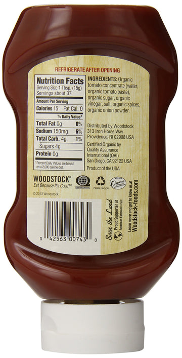 Woodstock Organic Tomato Ketchup, 20 Ounce (Pack of 12)