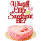 Gyufise 1Pc What Will Our Little Sweet Heart Be Cake Topper Cake Topper Red Pink Glitter Valentine'S Day Baby Shower Cake Decora