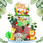 19Pcs Safari Jungle Wild Animals Cake Toppers Mushroom Cake Toppers Spring Insect Cake Toppers With Animal Toys Happy Birthday T