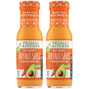 Primal Kitchen No Dairy Buffalo Sauce, Made with Avocado Oil, Pack of 2, 8.5 Ounce
