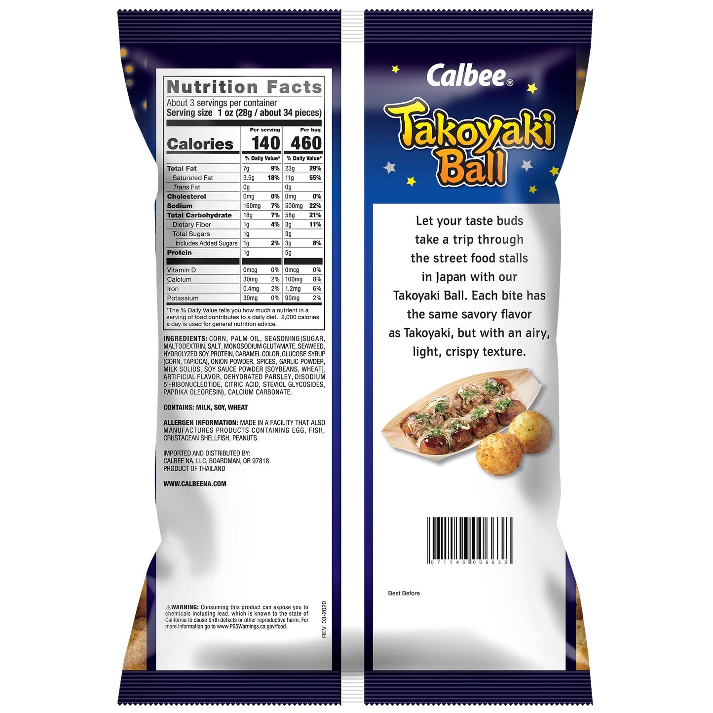 Calbee Takoyaki Ball Chips (3.17 Oz) | Delightfully Crispy And Bite-Sized Japanese Chips | Discover The Mouthwateringly Exotic F