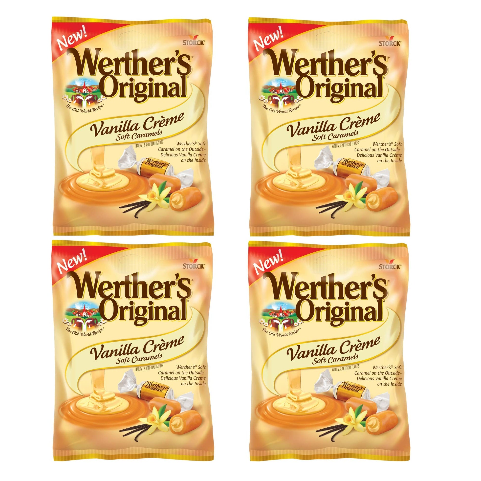 Werther'S Original Vanilla Creme Soft Caramels, 4.51 Oz Pack Of 4