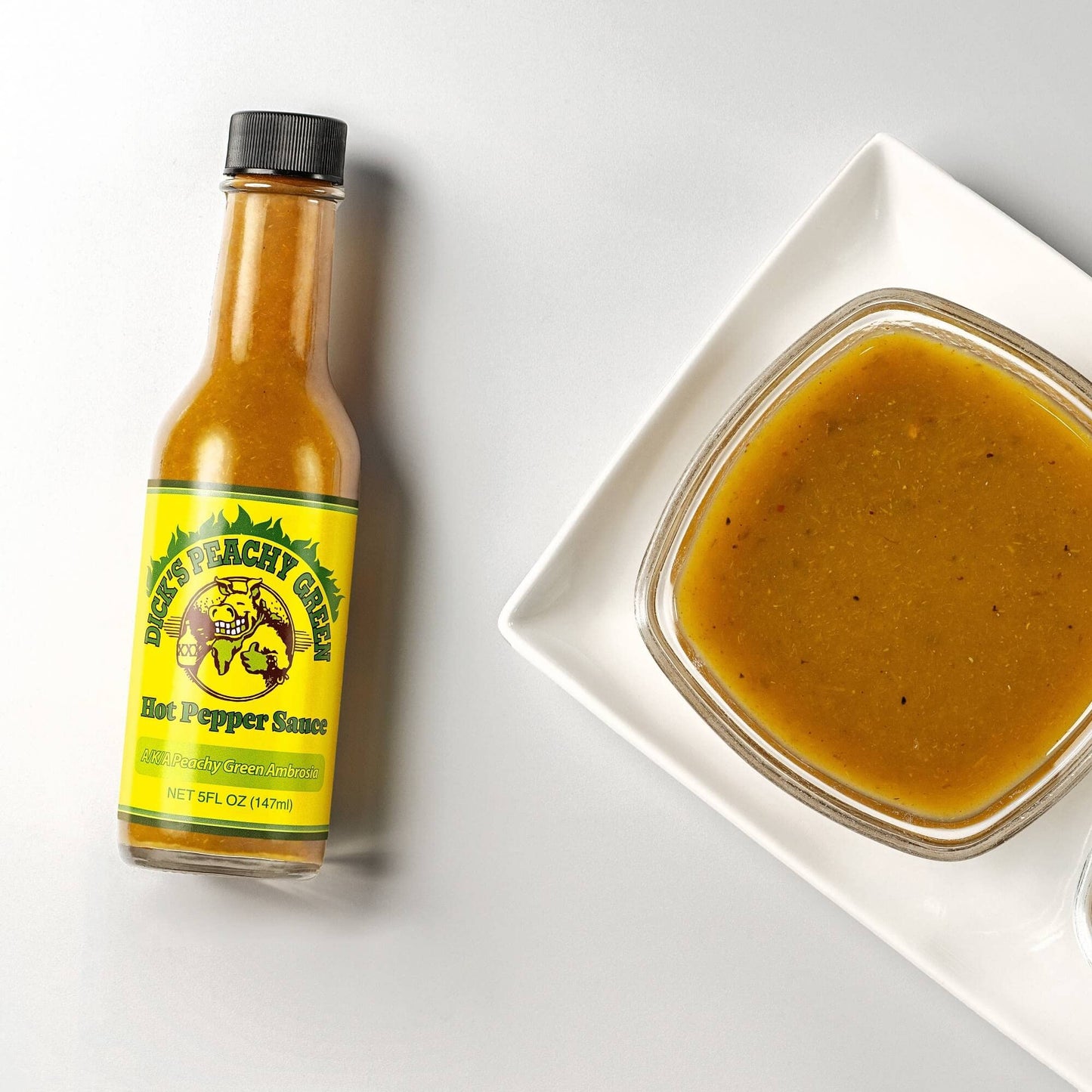 Dirty Dicks Hot Sauce Combo, 5 Fl Oz (Pack Of 2) - Original Bold & Spicy And Peachy Green Sweet & Spicy Flavors