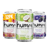 Humm Kombucha Paradise Variety 12 Pack, 2 Billion Probiotics for Gut Health, Blackberry, Coconut Lime, Pomegranate Lemonade