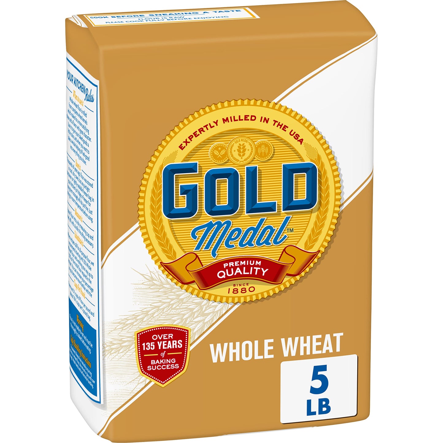 Gold Medal Premium Quality All Natural Whole Wheat Flour For Baking, 5 lb