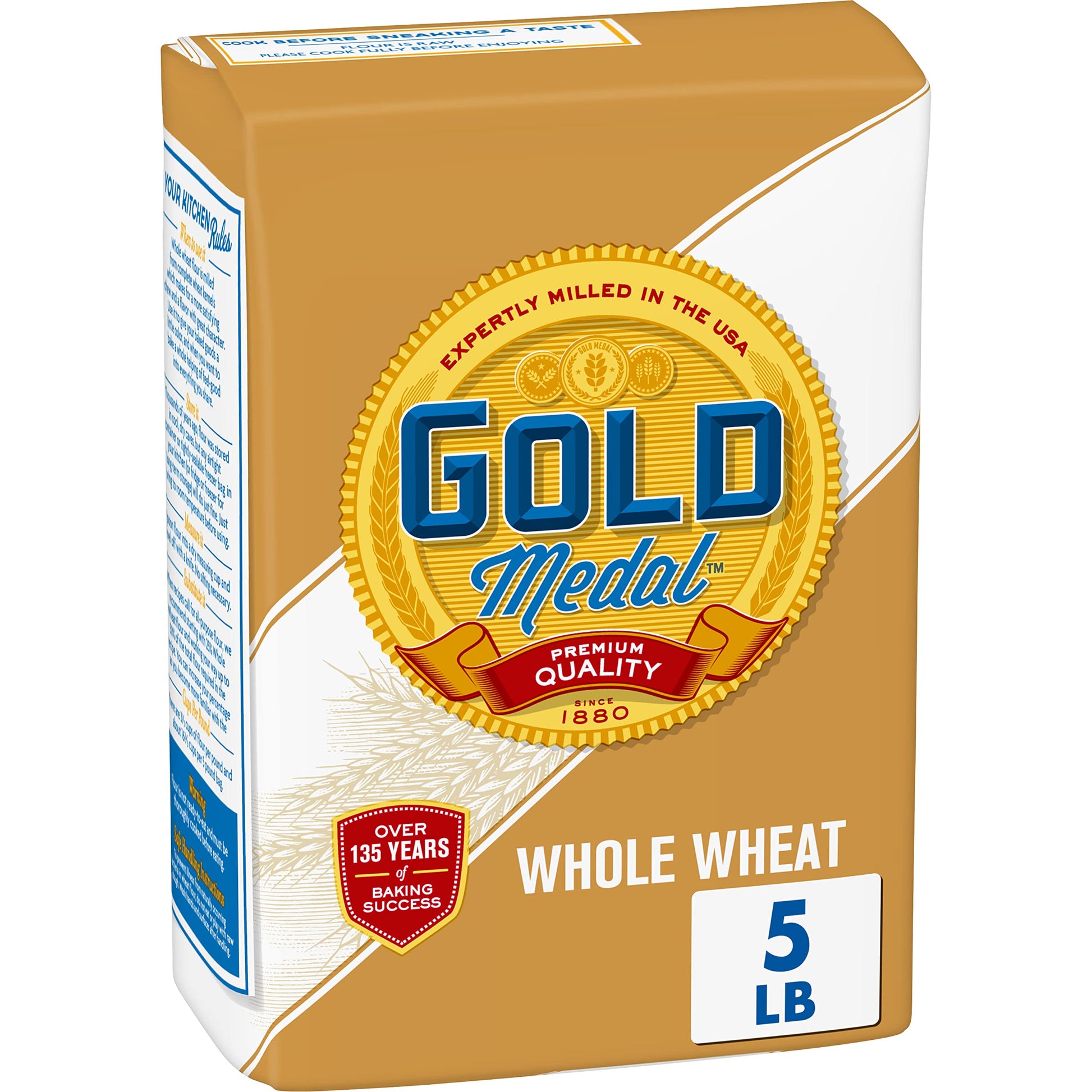 Gold Medal Premium Quality All Natural Whole Wheat Flour For Baking, 5 lb
