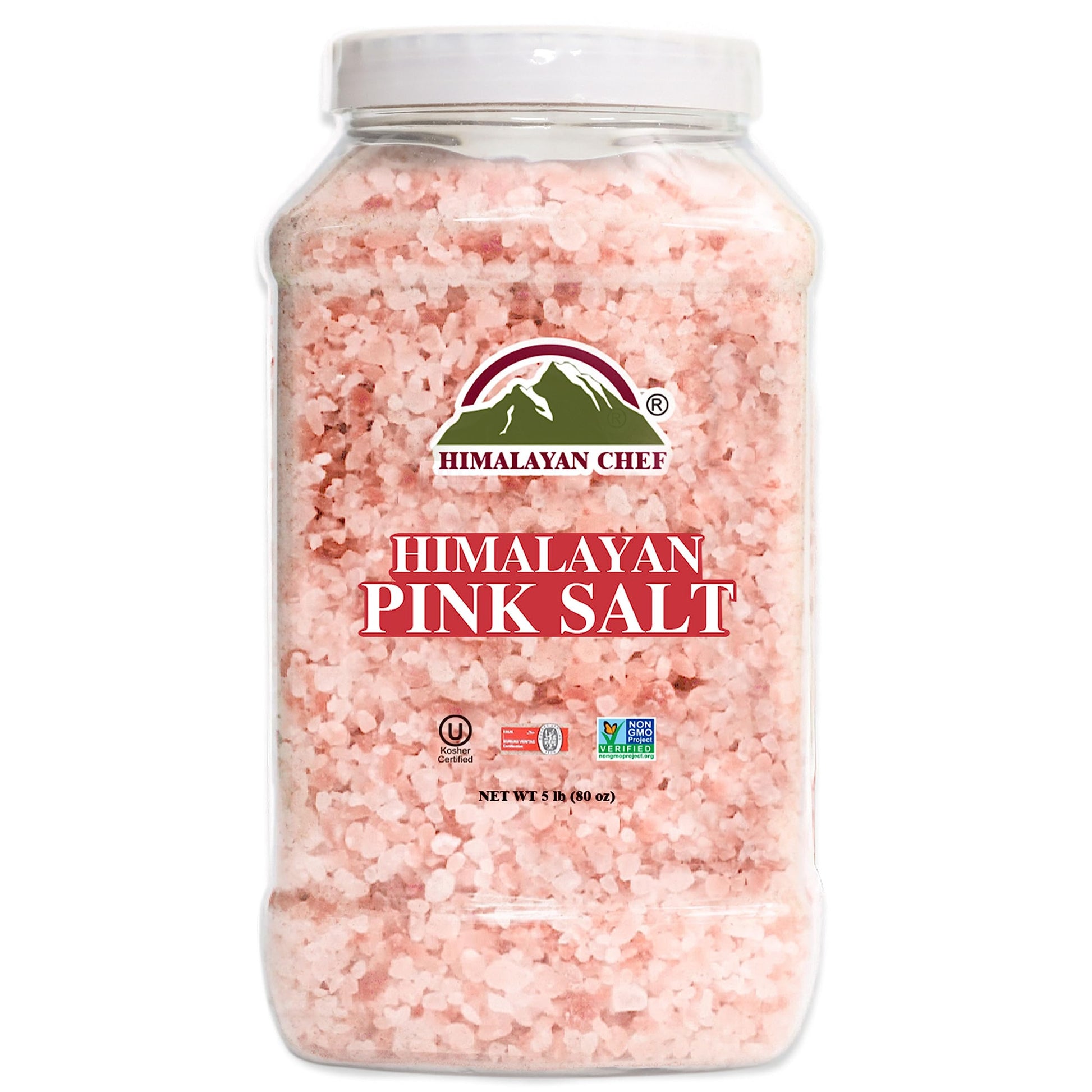 Himalayan Chef Himalayan Pink Salt 80oz (2.26kg), Non-GMO, Kosher, Coarse Grain, Nutrient and Mineral Dense for Health, Gourmet 