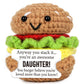 Avboda ?Mini Inspirational Daughter Birthday Gifts From Mom Dad Cute Handmade Positive Crochet Burger For Dauther From Parents Motivational Encouragement Back To School For Daughters