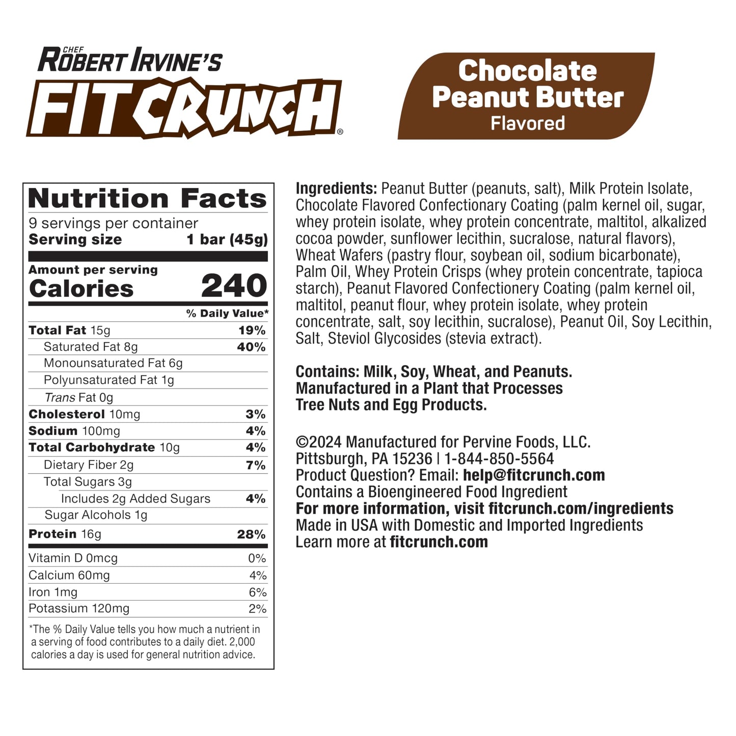 Fitcrunch Wafer Protein Bars, 16G Of Protein & 3G Of Sugar (9 Bars, Chocolate Peanut Butter)