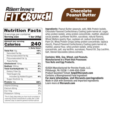 Fitcrunch Wafer Protein Bars, 16G Of Protein & 3G Of Sugar (9 Bars, Chocolate Peanut Butter)