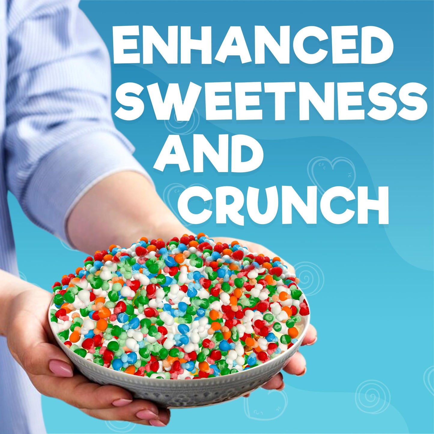 Freeze Dried Air Taffy Bites Crunchy Candy - Variety Sour Fruit Flavors, 4Oz | Cherry, Orange, Watermelon, Blue Raspberry, Strawberry | Snack Treat, Gift