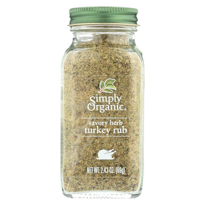 Simply Organic Turkey Rub, Certified Organic | 2.43 oz | Pack of 6