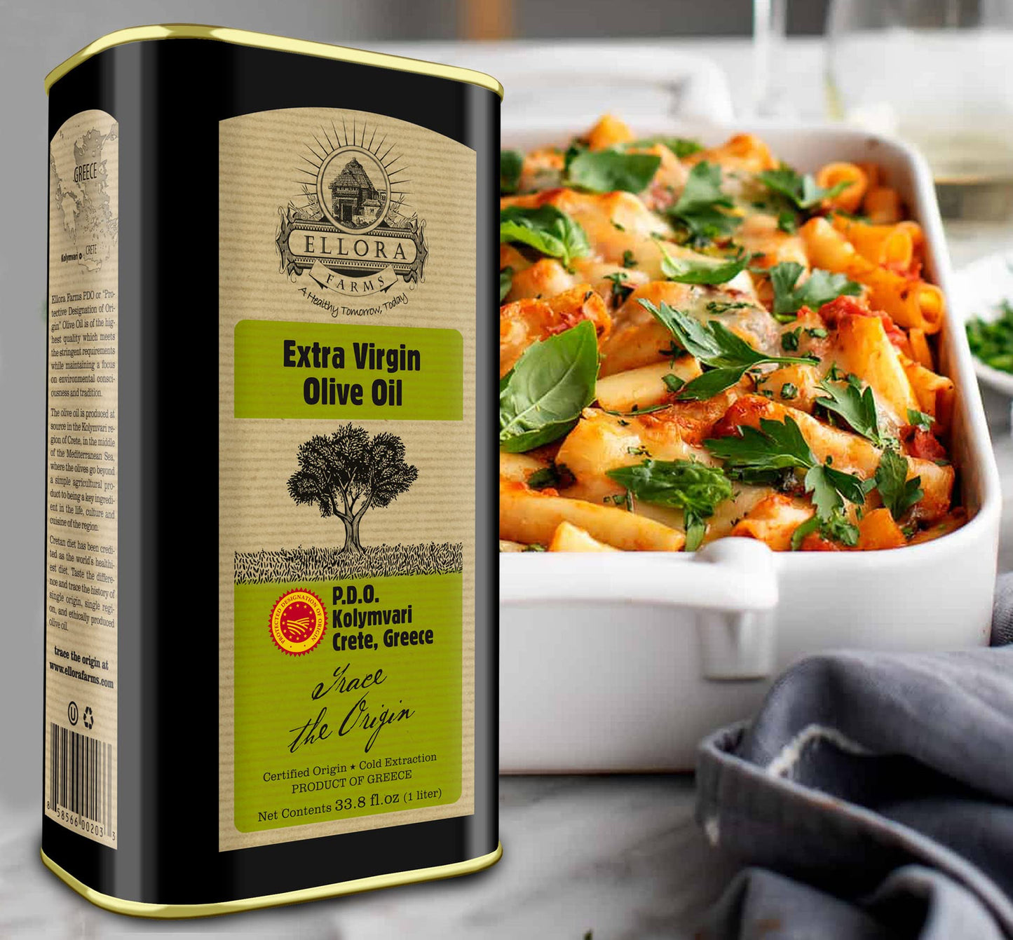 Ellora Farms, Certified Pdo Greek Extra Virgin Olive Oil, Traceable, Single Origin  Single Estate, Harvested In Crete, Cold-Pres