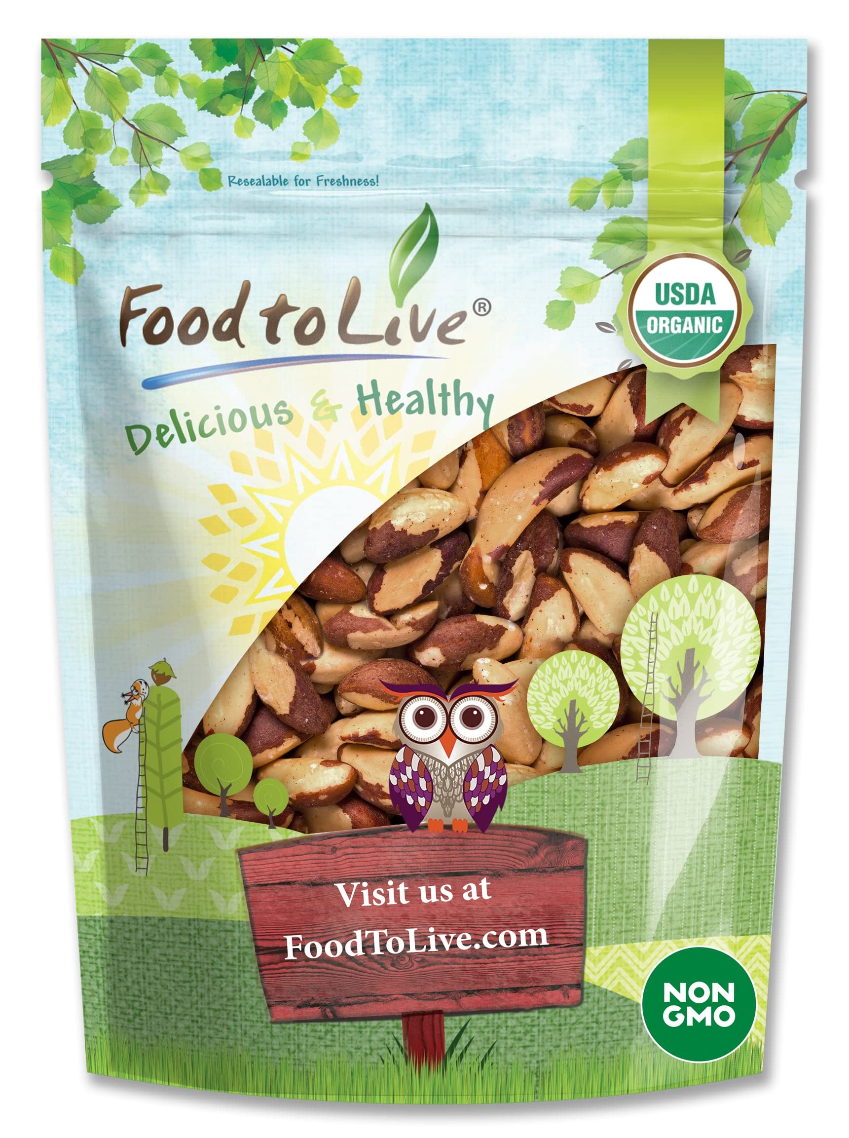 Food to Live Organic Dry Roasted Brazil Nuts, 4 Pounds Non-GMO, Whole, Unsalted, Oven Roasted, No Oil Added, Vegan, Kosher. Good