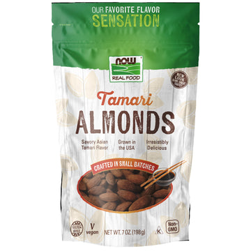 Now Foods, Tamari Almonds, Flavor Sensations, Savory Asian Tamari Flavor, Gluten-Free And Certified Non-Gmo, 7-Ounce (Packaging May Vary)