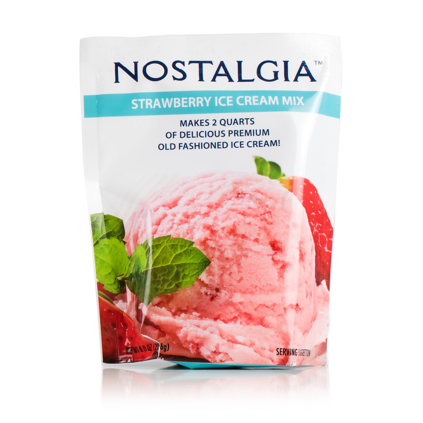 Nostalgia Icp825Straw8Pk Premium Strawberry Ice Cream Mix, 8 (8-Ounce) Packs, Makes 16 Quarts Total