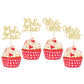 Gyufise 36Pcs Mr & Mrs Cupcake Toppers Love Mr Mrs Cupcake Picks Gold Glitter Wedding Cucpake Toppers Bridal Shower Cake Decorat