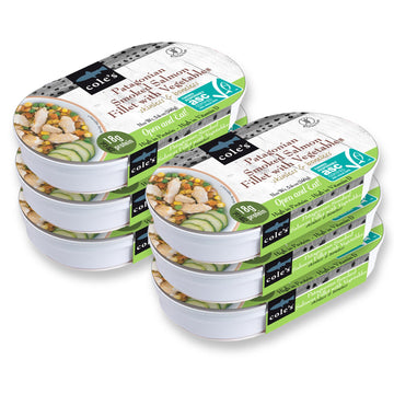 Coles Patagonian Smoked Salmon Fillet with Vegetables, 5.6 oz Canned, High in Vitamin D, 19g Protein, 6 Pack